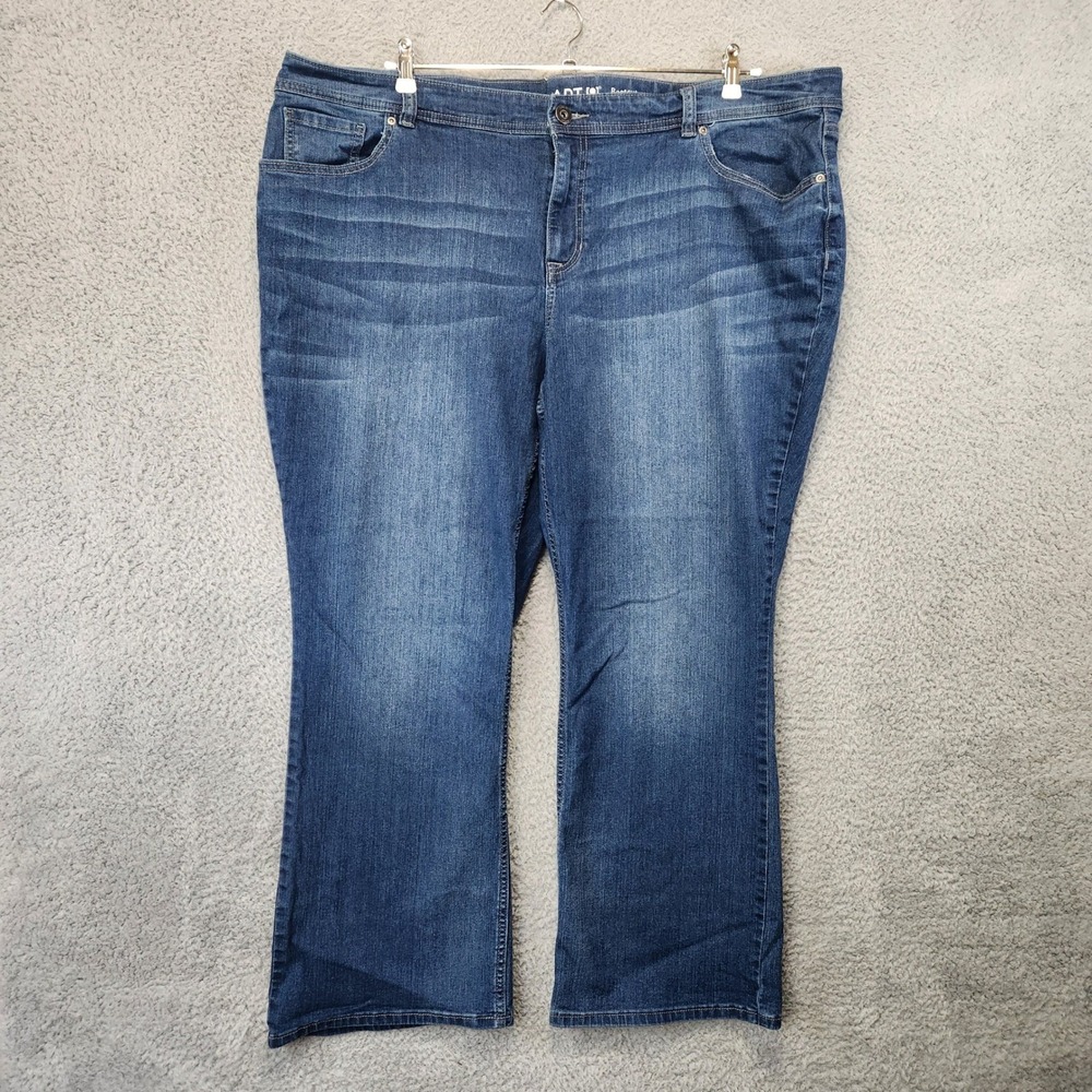 APT 9 Bootcut Jeans Womens 24S (Fits 46x28) Medium Wash High‎ Rise Rhinestones
